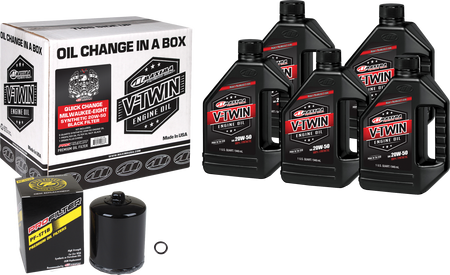 V Twin Syn Oil Change Kit M8 Black Filer