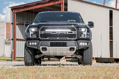 LED Light Kit | Fog Mount | Triple 2" Black Pair | Amber DRL | Ford Raptor (17-20) | 70700DRLA