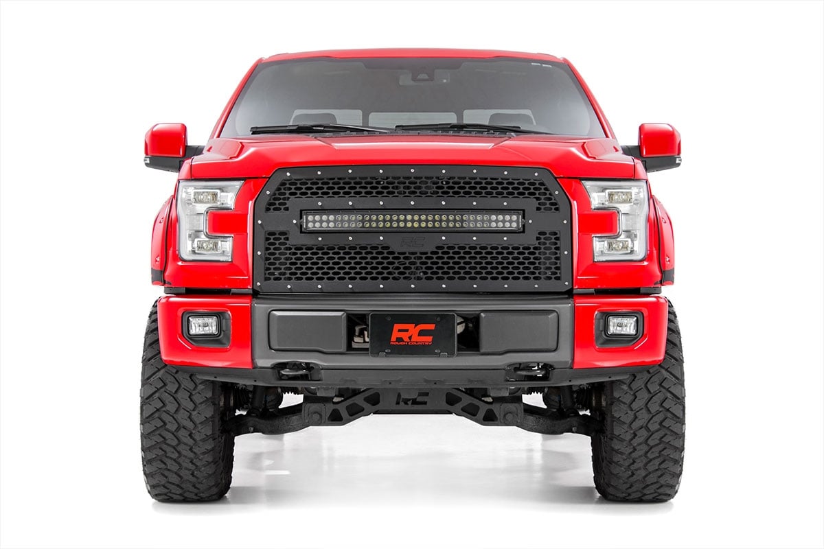 Mesh Grille | 30" Dual Row LED | Black | Ford F-150 2WD/4WD (2015-2017) | 70193
