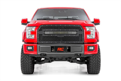 Mesh Grille | 30" Dual Row LED | Black | Amber DRL | Ford F-150 (15-17) | 70193BDA