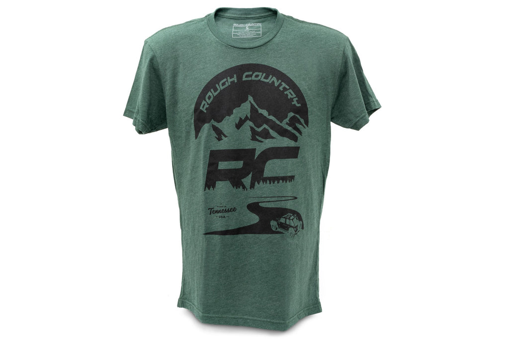 Rough Country | Rough Country T-Shirt | RC Mountains | Forest Green | 2XL | 840942XL