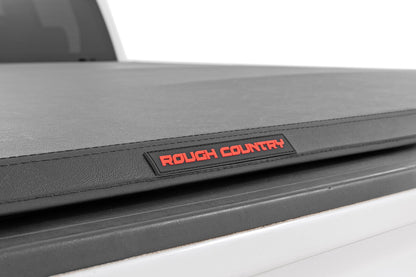 Rough Country | Soft Tri-Fold Bed Cover | 6'7" Bed | Chevy/GMC 1500/2500HD/3500HD (14-19 & Classic) | 41214650A