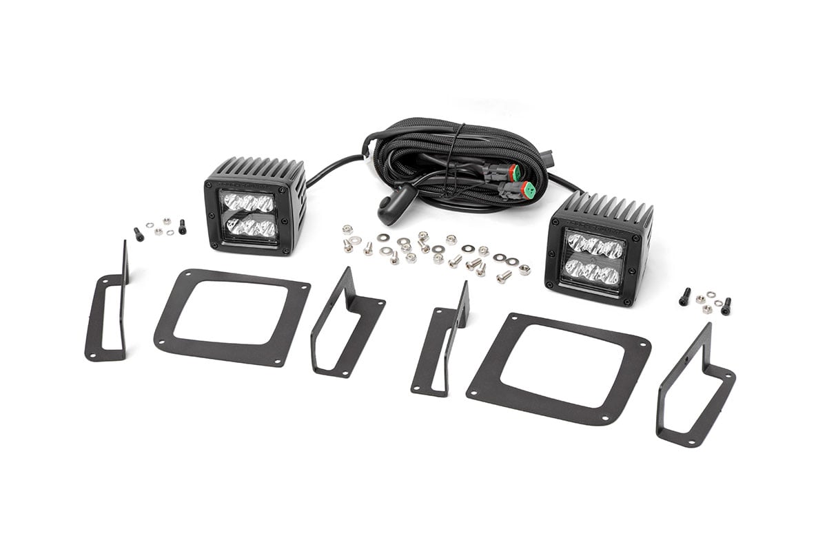 LED Light Kit | Fog Mount | 2" Black Pair | GMC Sierra 1500 2WD/4WD (14-15) | 70689