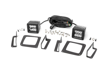 LED Light Kit | Fog Mount | 2" Black Pair | GMC Sierra 1500 2WD/4WD (14-15) | 70689