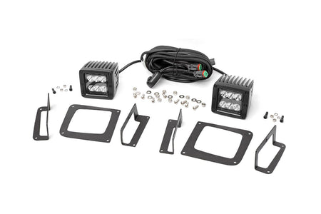 LED Light Kit | Fog Mount | 2" Black Pair | GMC Sierra 1500 2WD/4WD (14-15) | 70689