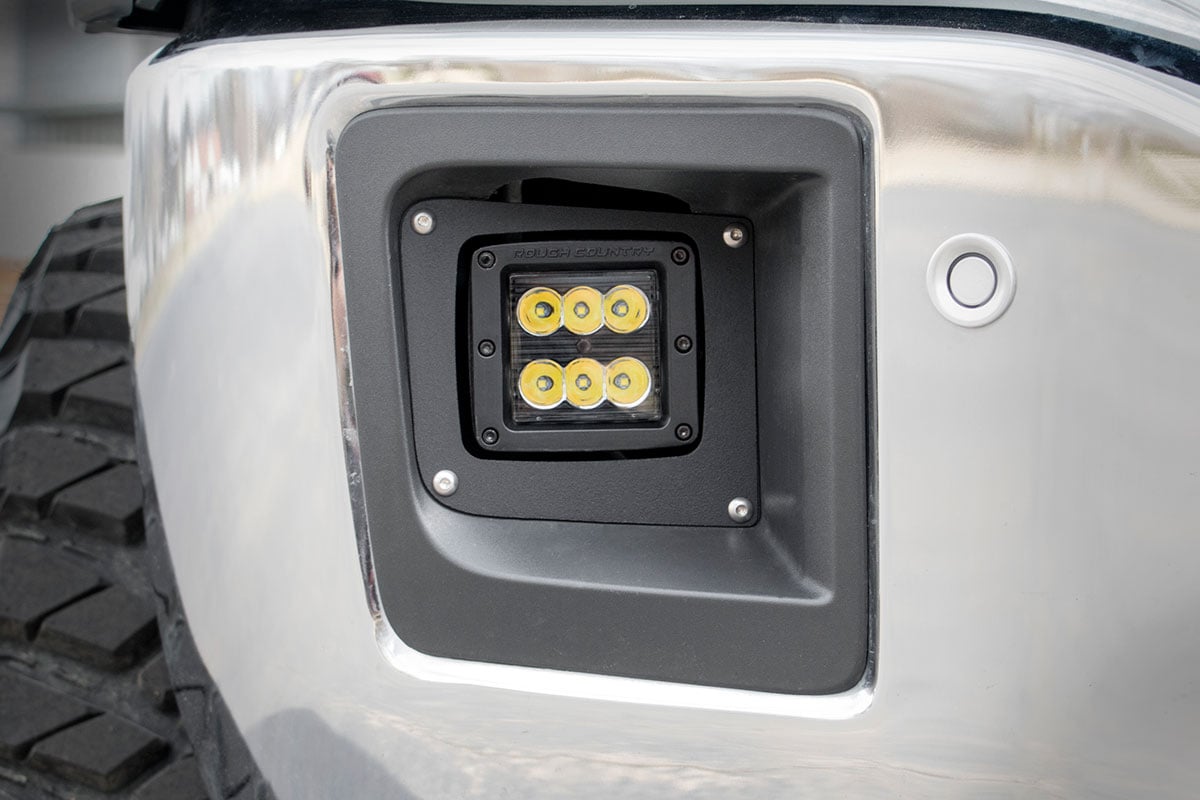 LED Light Kit | Fog Mount | 2" Black Pair | GMC Sierra 1500 2WD/4WD (14-15) | 70689