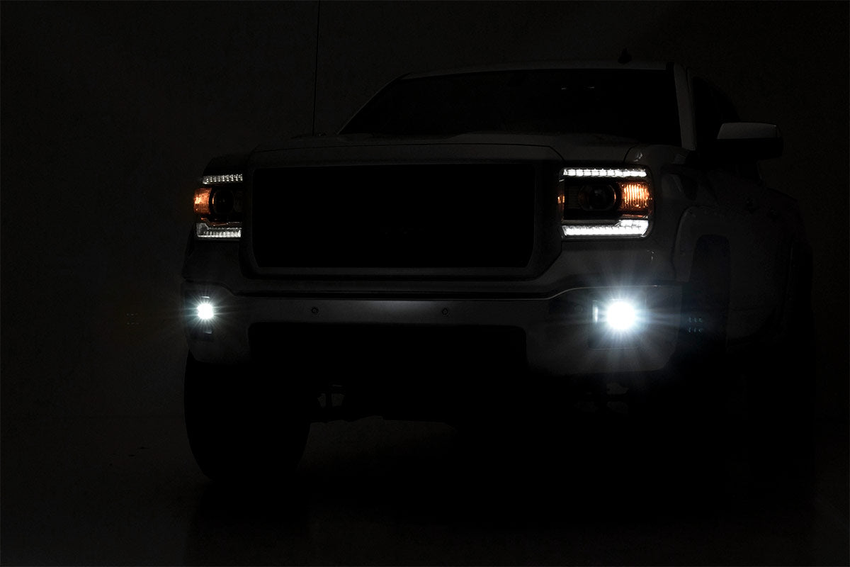 LED Light Kit | Fog Mount | 2" Black Pair | GMC Sierra 1500 2WD/4WD (14-15) | 70689