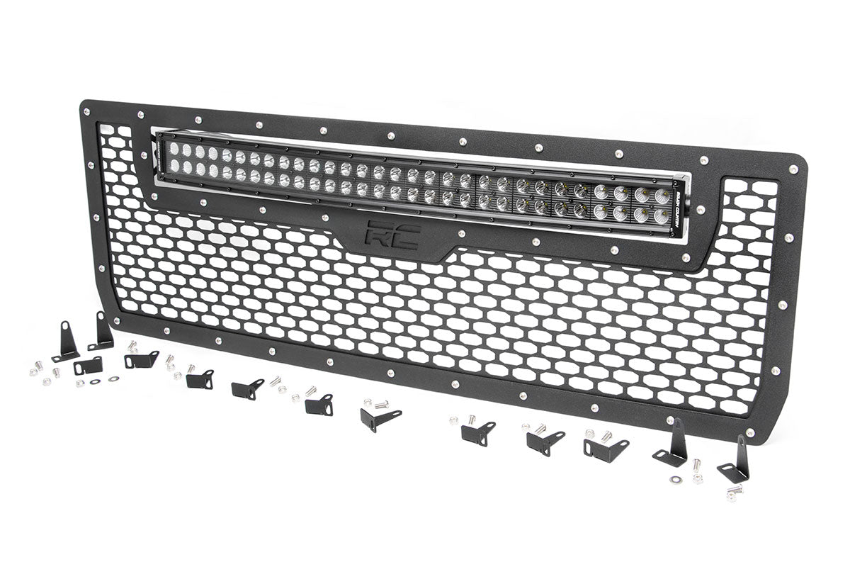 Mesh Grille | 30" Dual Row LED | Black | GMC Sierra 1500 2WD/4WD (2014-2015) | 70190