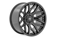 Rough Country 95 Series Wheel | One-Piece | Gloss Black Machined | 20x10 | 8x180 | -19mm | 95201006M