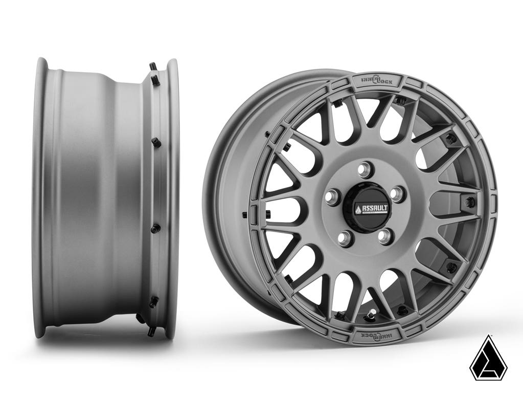 Standard XT Warrior Tires 32x10x15 on 15x7 Assault Industries Hellfire Matte Titanium Wheels 5/4.5 Pattern