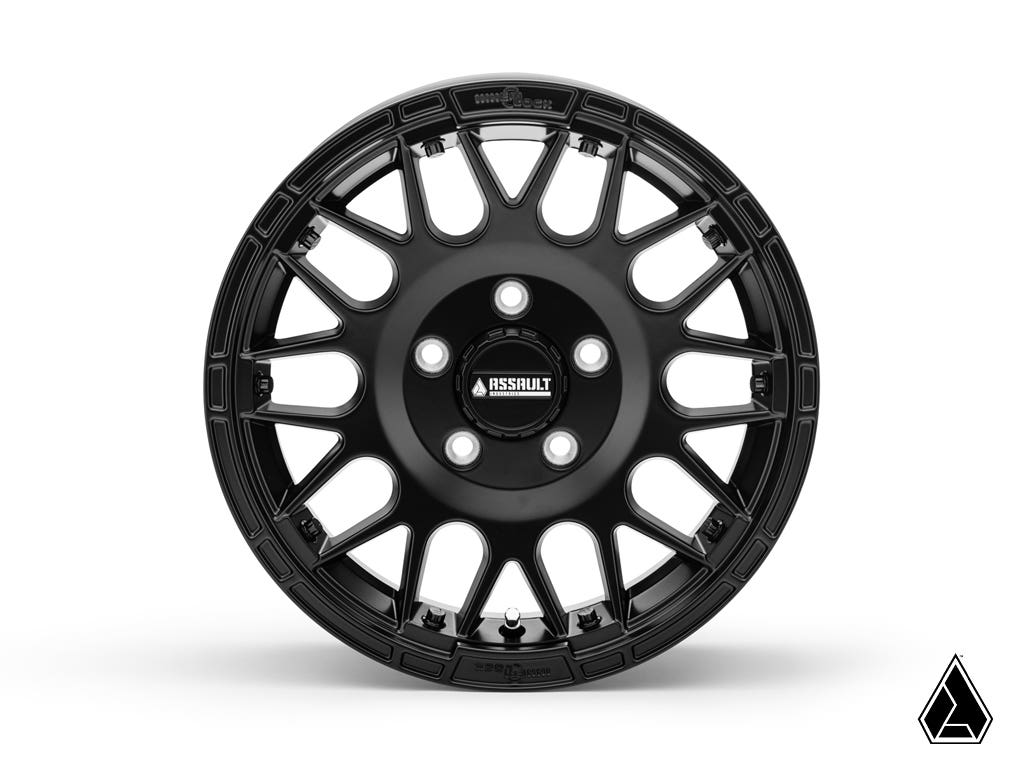 Standard XT Warrior Tires 30x10x15 on 15x7 Assault Industries Hellfire Satin Black Wheels 5/4.5 Pattern