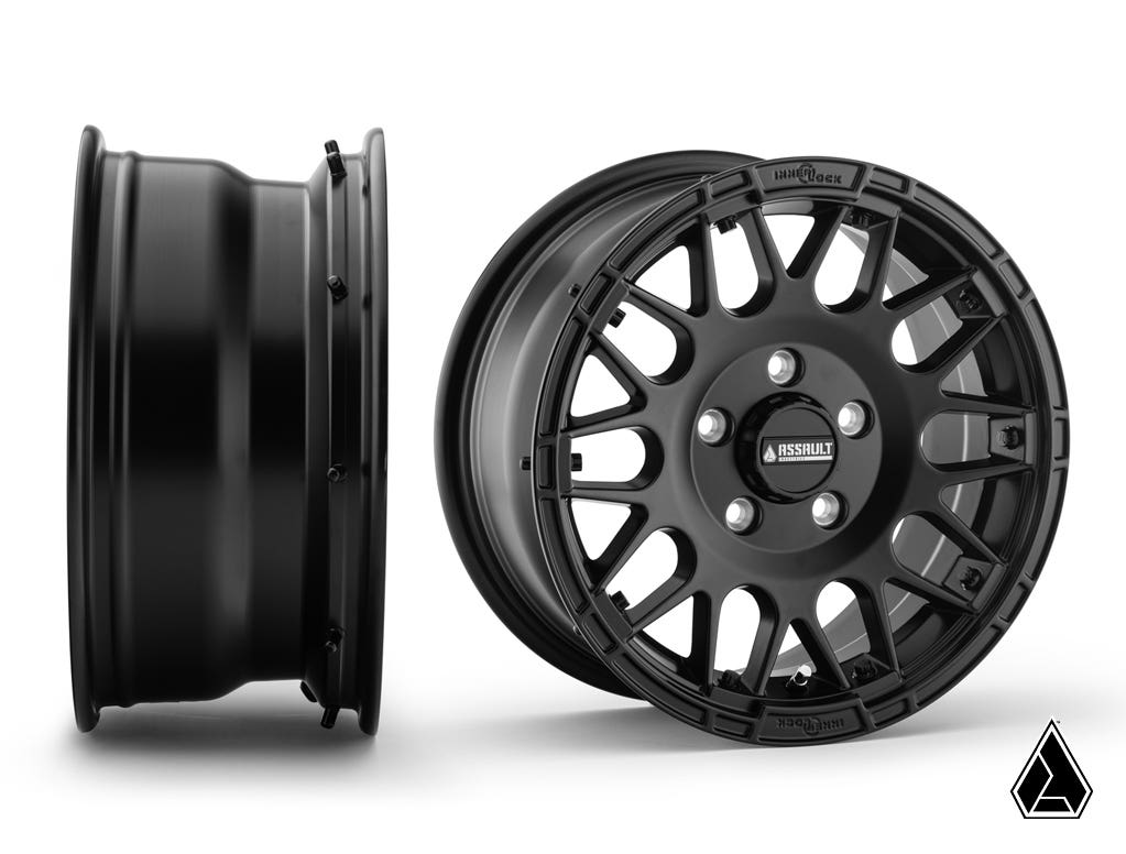 Standard XT Warrior Tires 35x10x15 on 15x7 Assault Industries Hellfire Satin Black Wheels 5/4.5 Pattern