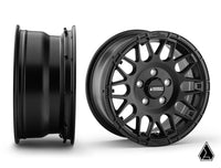 Sticky XT Warrior Tires 32x10x15 on 15x7 Assault Industries Hellfire Satin Black Wheels 4/156 Pattern
