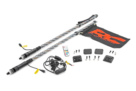 Whip Mount | Bed |  4' Multl-Color LED Whip Pair | Honda Talon 1000X-4  | 92039