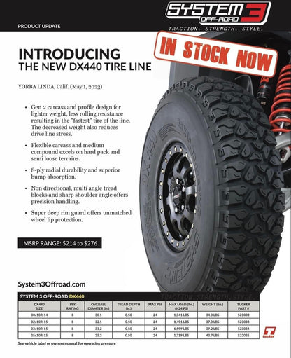 System 3 DX440 UTV Tires – 8-Ply Radial Desert Tire