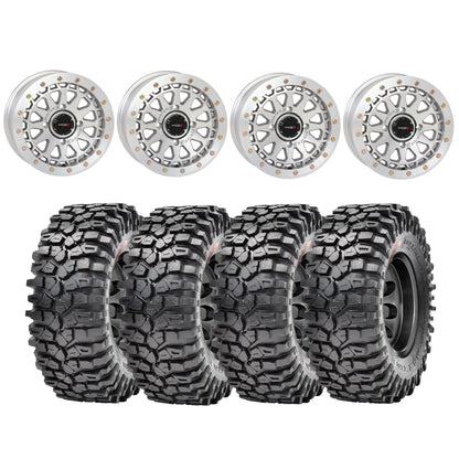 System 3 SB6 Beadlock Wheels + Maxxis Roxxzilla Tires (Mounted Kit) – Machined