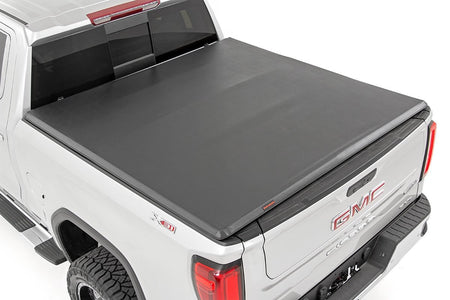 Rough Country | Soft Tri-Fold Bed Cover | 5'10" Bed | Chevy/GMC Sierra 1500 (19-26)/Silverado 1500 (19-26)  | 41308550A