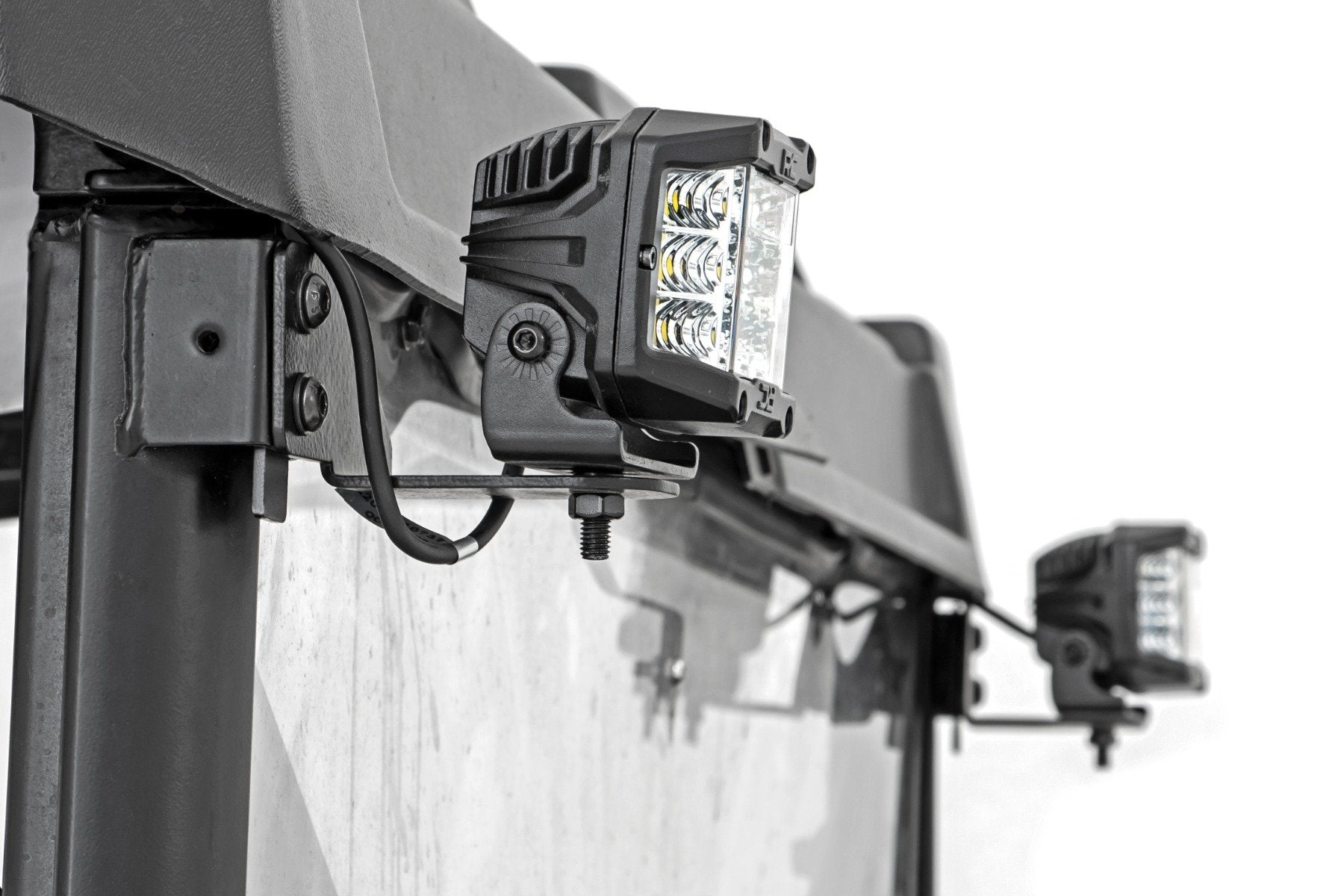 LED Light | RR Cage Mount | 2" Black Flood Pair | Polaris Ranger 1000/Ranger XP 900/1000 | 93145