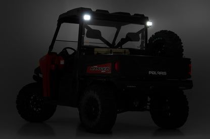 LED Light | RR Cage Mount | 2" Black Flood Pair | Polaris Ranger 1000/Ranger XP 900/1000 | 93145