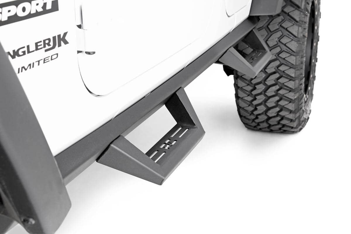Contoured Drop Steps | 4 Door | Jeep Wrangler Unlimited 2WD/4WD (2007-2018) | 90765B