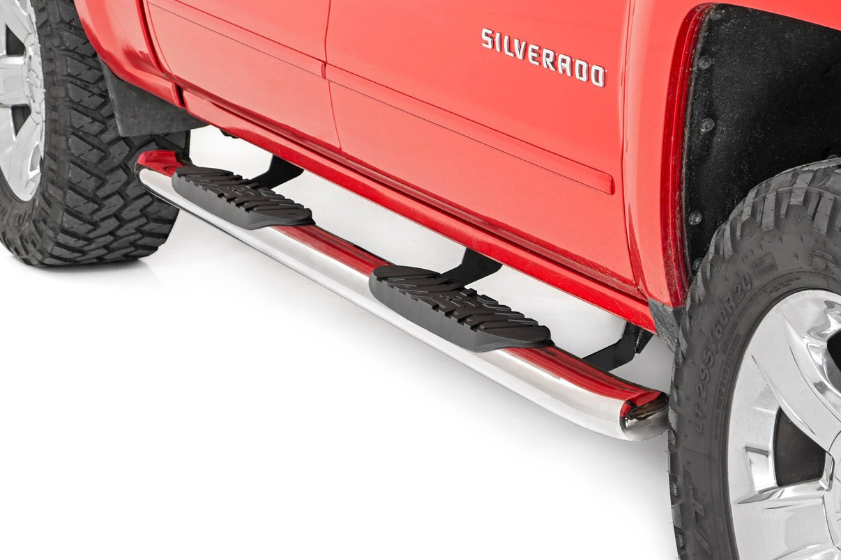 Oval Nerf Steps | Stainless | Crew Cab | DEF Tank | Chevy/GMC 1500/2500HD/3500HD (07-19 & Classic) | 21001S