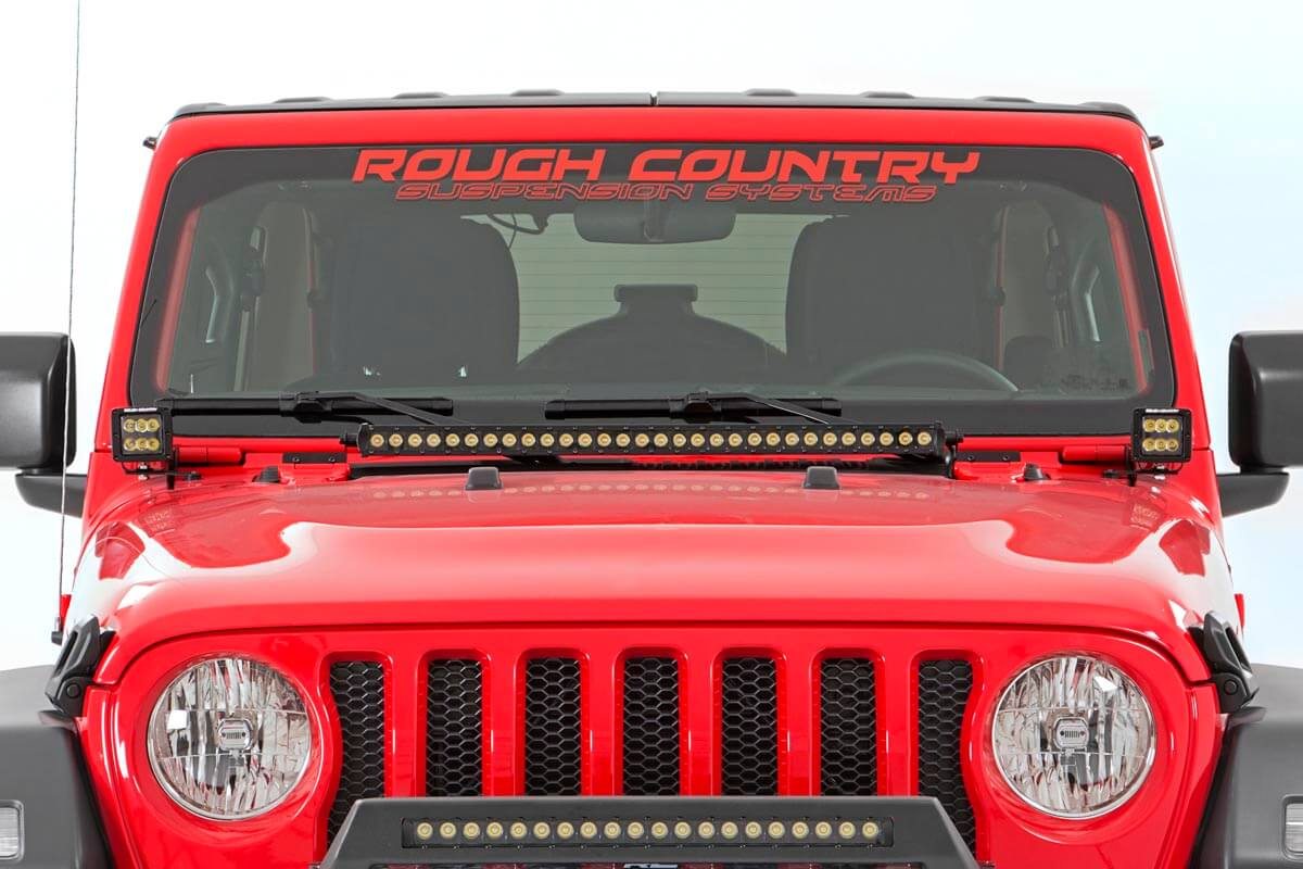 LED Light Kit | Hood Mount | 30" Black Single Row | Jeep Gladiator JT/Wrangler JL (18-25) | 70054