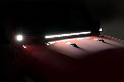 LED Light Kit | Hood Mount | 30" Black Single Row | Jeep Gladiator JT/Wrangler JL (18-25) | 70054