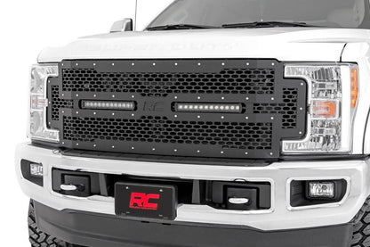 Mesh Grille | 12" Dual Row LED | Black | Ford F-250/F-350 Super Duty (17-19) | 70216