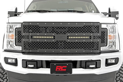 Mesh Grille | 12" Dual Row LED | Black | Ford F-250/F-350 Super Duty (17-19) | 70216