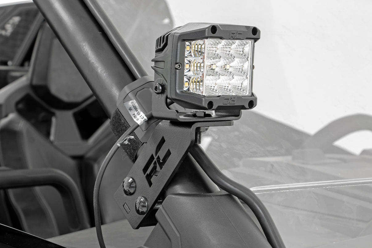 LED Light Kit | "A" Pillar Mount | 2" Chrome Pair | Wide Angle | Polaris RZR PRO XP  | 93078