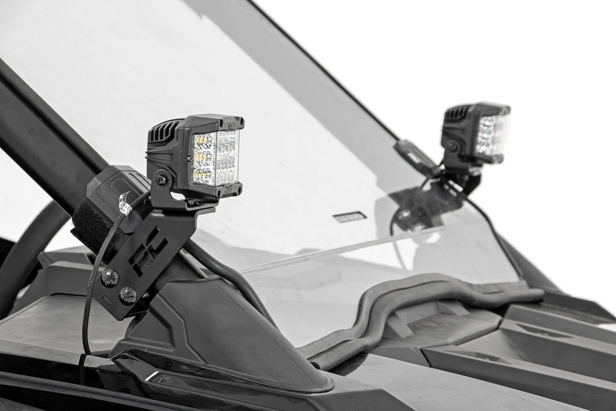 LED Light Kit | "A" Pillar Mount | 2" Black Pair | Amber DRL | Polaris RZR PRO XP  | 93079