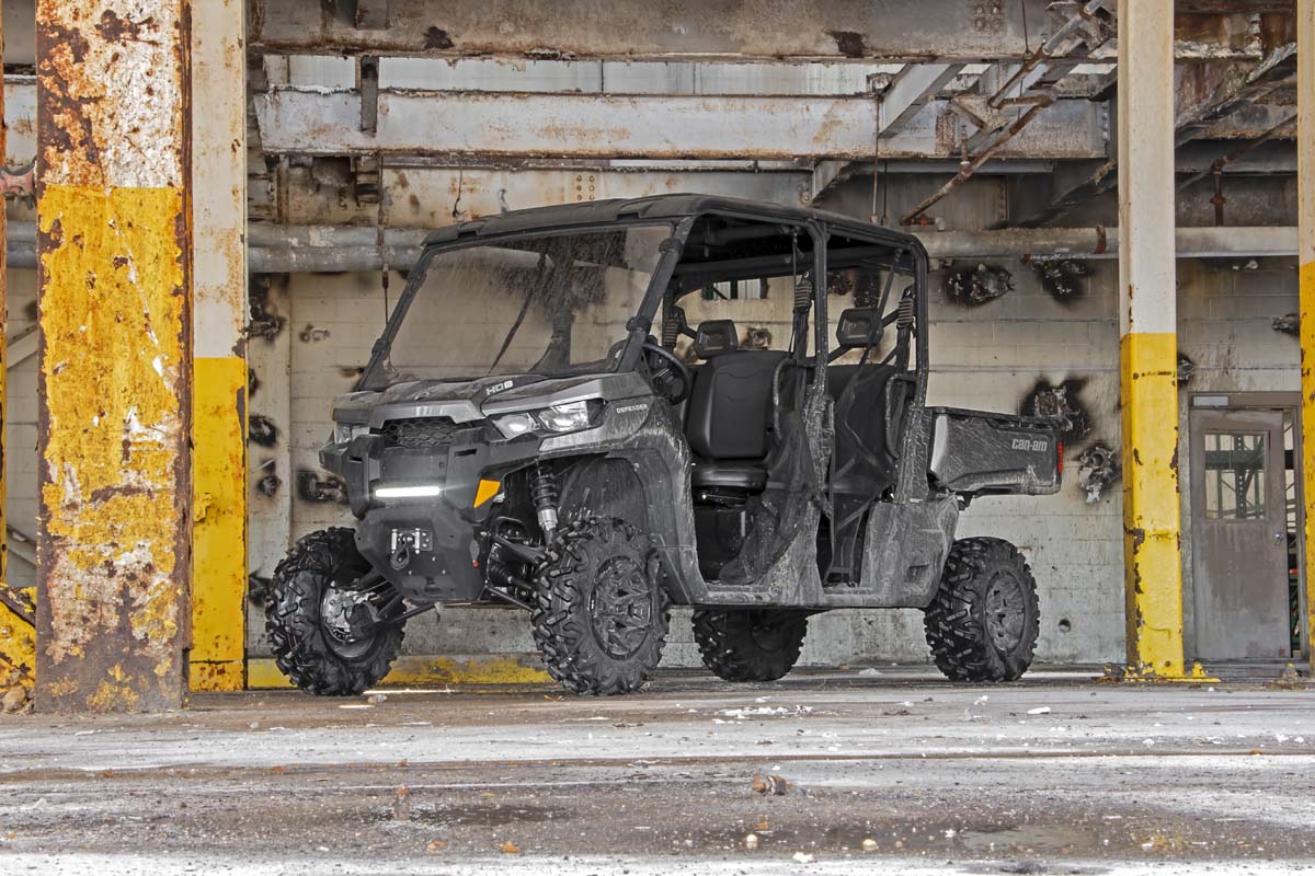 LED Light | Bumper Mount | 12" Black Single Row | White DRL | Can-Am Defender HD 8/HD 9/HD 10 | 97004