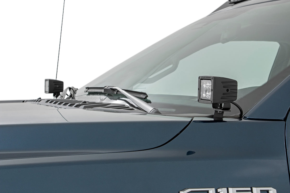 LED Light Kit | Ditch Mount | 2" Black Pair | Flood | Ford F-150 (15-25)/F-150 Lightning (22-25)  | 71029
