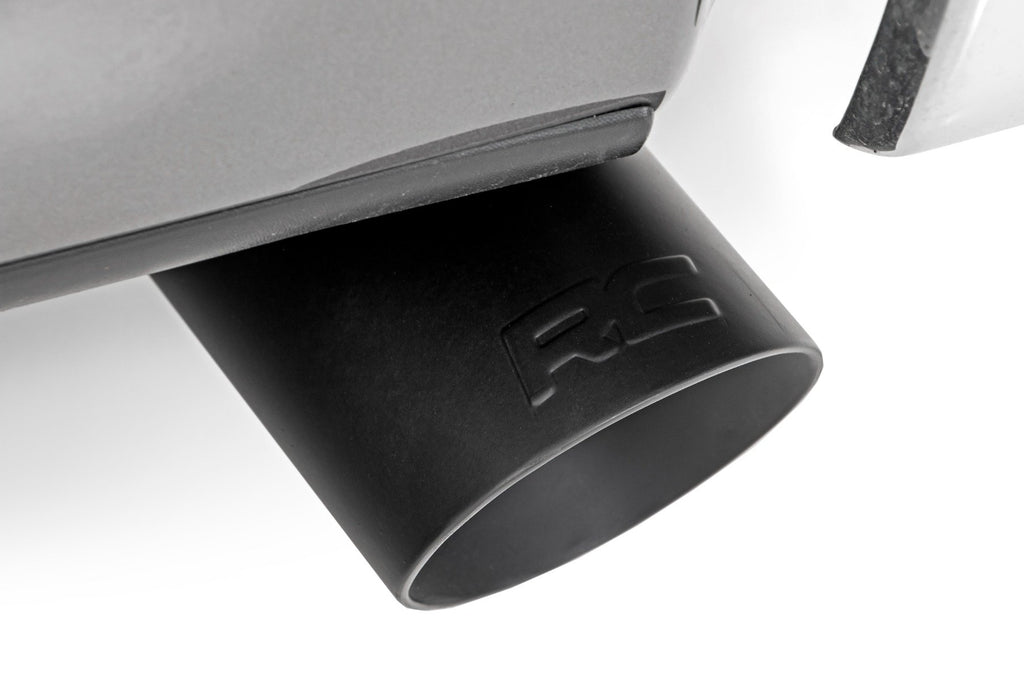 Rough Country | Exhaust Tip | Black | RC Logo | 2.5-3.125 Inch Pipe | 96004A