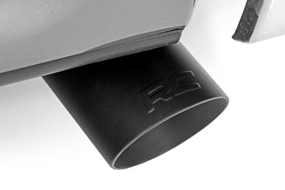 Rough Country | Exhaust Tip | Black | RC Logo | 2.5-3.125 Inch Pipe | 96004A