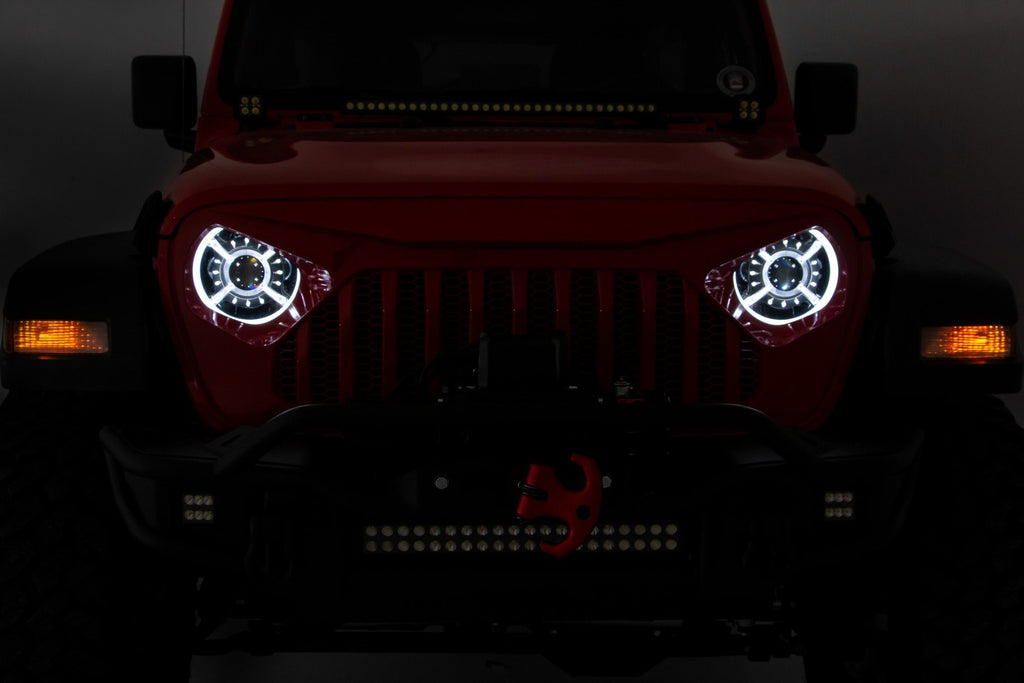 Rough Country | 9 Inch DRL Halo LED Headlights | DOT Approved | Jeep Gladiator JT/Wrangler JL (18-26) | RCH5300