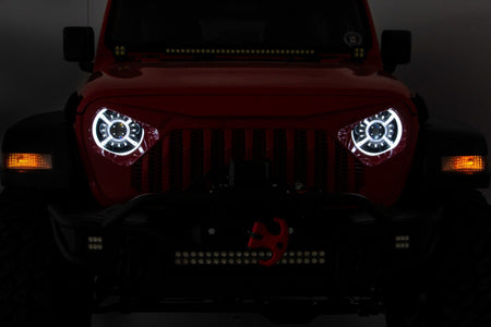 Rough Country | 9 Inch DRL Halo LED Headlights | DOT Approved | Jeep Gladiator JT/Wrangler JL (18-26) | RCH5300