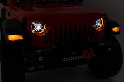 Rough Country | 9 Inch DRL Halo LED Headlights | DOT Approved | Jeep Gladiator JT/Wrangler JL (18-26) | RCH5300