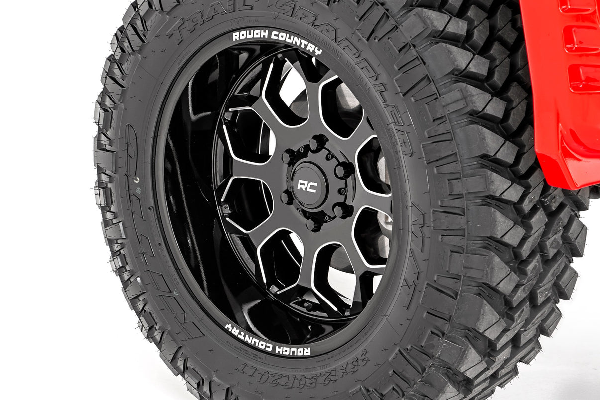Rough Country 96 Series Wheel | One-Piece | Gloss Black | 20x9 | 6x5.5 | +0mm | 96200012