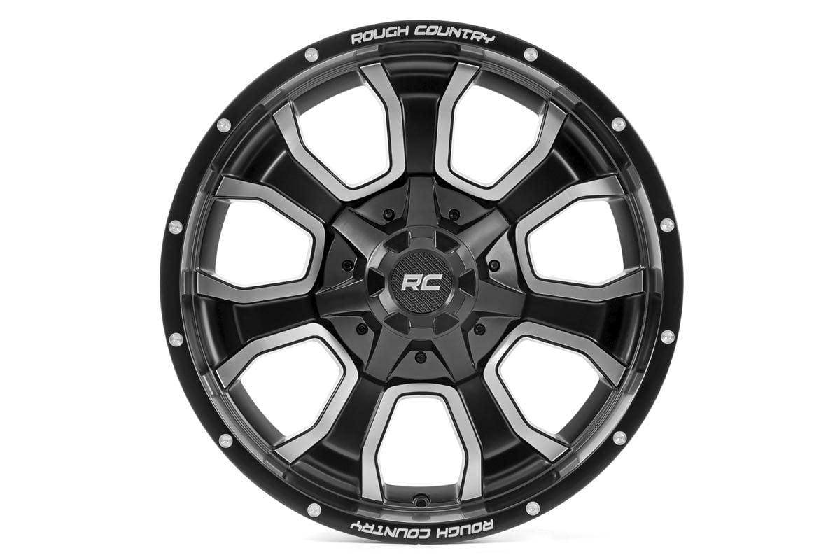 Rough Country 93 Series Wheel | One-Piece | Matte Black | 20x10 | 8x6.5 | -18mm | 93201010