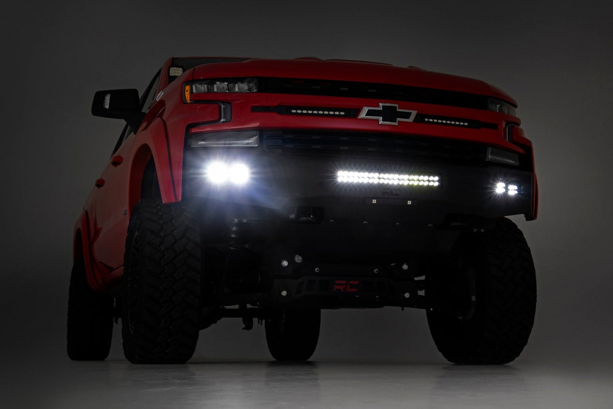 High Clearance Front Bumper | LED Lights & Skid Plate | Chevy Silverado 1500 (19-22) | 10757A