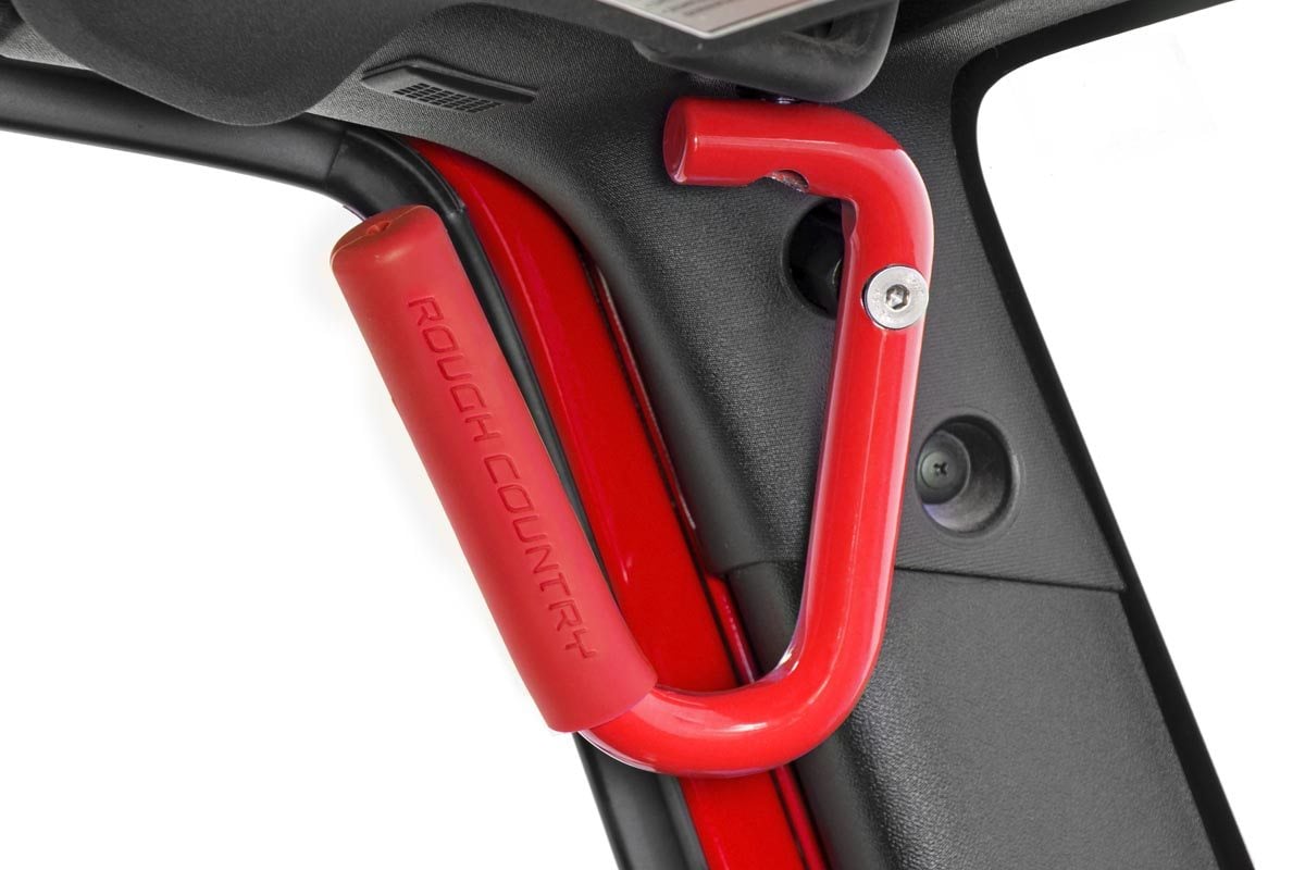 Grab Handles | Steel | Front | Red | Jeep Wrangler JK/Wrangler Unlimited (07-18) | 6501RED