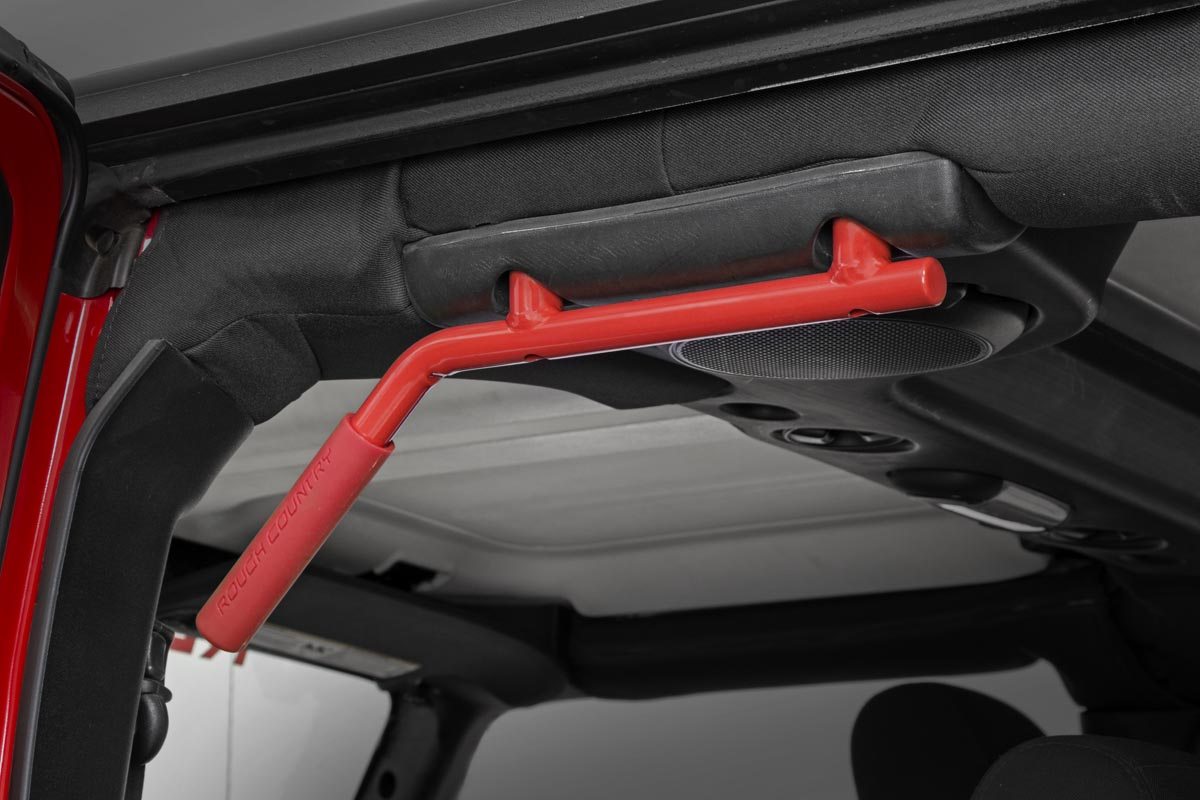 Grab Handles | Steel | FR & RR | Red | Jeep Wrangler JK/Wrangler Unlimited (07-18) | 6503RED