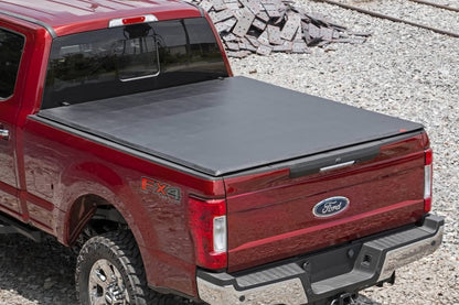 Rough Country | Soft Tri-Fold Bed Cover | 6'10" Bed | Ford F-250/F-350 Super Duty (17-26) | 41517650A