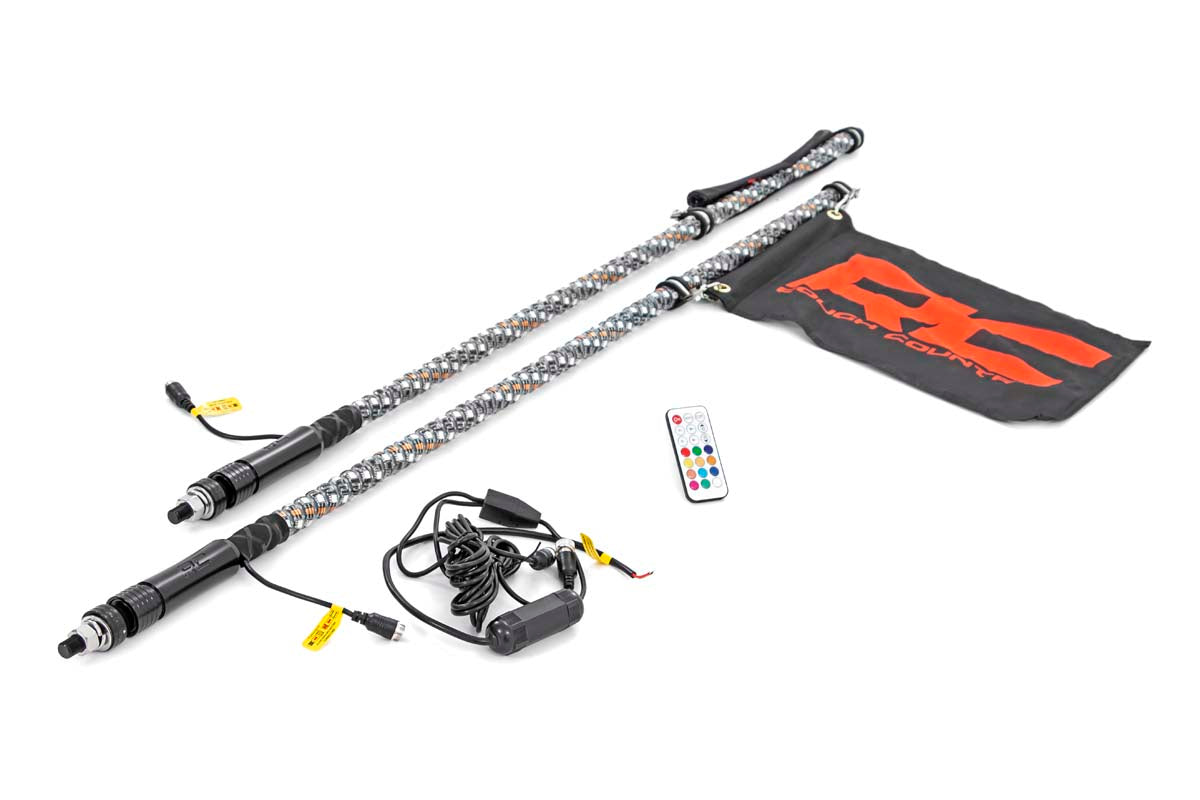 Multi-Color LED | Whip | 4' Long | Pair | 93004