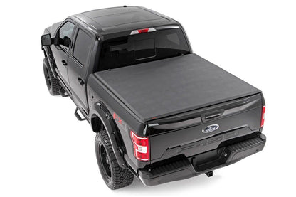 Rough Country | Soft Tri-Fold Bed Cover | 5'7" Bed | Ford F-150 (15-20)/Raptor (17-20)  | 41515550A