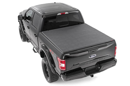 Rough Country | Soft Tri-Fold Bed Cover | 5'7" Bed | Ford F-150 (21-26)/F-150 Lightning (22-26) | 41521550A