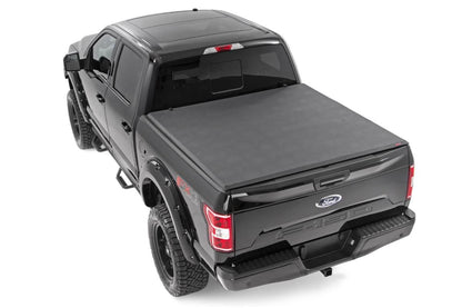 Rough Country | Soft Tri-Fold Bed Cover | 6'7" Bed | Ford F-150 (21-26)/F-150 Lightning (22-26) | 41521650A
