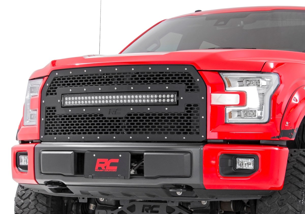Mesh Grille | 30" Dual Row LED | Black Ser | Ford F-150 2WD/4WD (2015-2017) | 70193DRL