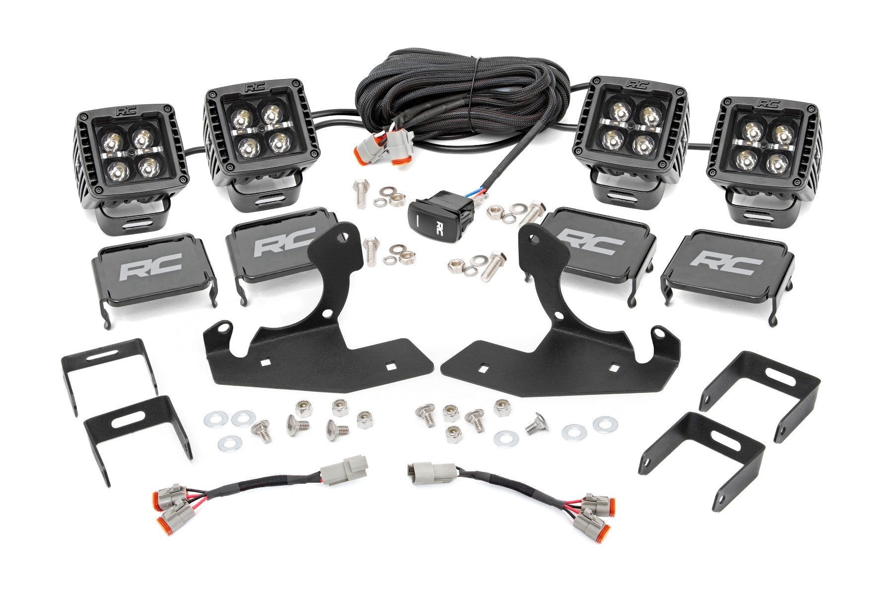 LED Light Kit | Fog | 2" Black Pairs x2 | White DRL | Chevy Silverado 1500/2500HD/3500HD 2WD/4WD | 70762DRLA